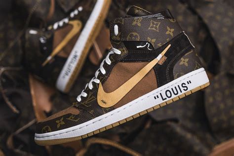 These Louis Vuitton OFF–WHITE x Nike Air Jordan 1s Are Next Level | Nike fashion shoes, Louis ...