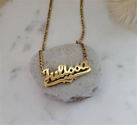 Gold Name Plate Necklace Personalized Necklace Double Name - Etsy