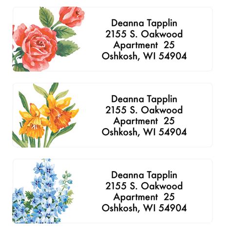 Floral Address Labels - Flower Address Labels - Miles Kimball