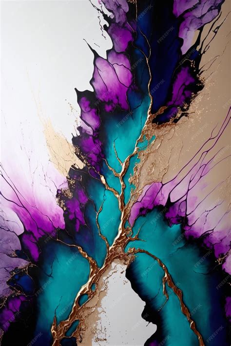 Premium AI Image | A painting of a tree with purple and blue colors