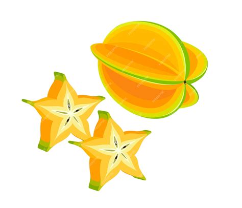 Premium Vector | Star fruit yellow vector starfruit vector illustration