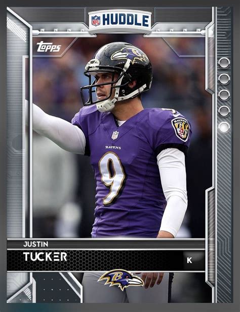 Justin Tucker Baltimore Ravens Base Card 2016 Topps HUDDLE | Football trading cards, Vintage ...