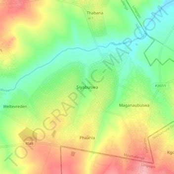 Siyabuswa topographic map, elevation, relief