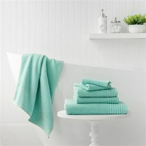 Martha Stewart Everyday Texture Towel 6 Piece Set - Green Blue ...