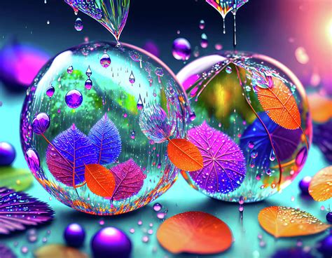 Coloured Glass Spheres Digital Art by Derek Oldfield - Fine Art America