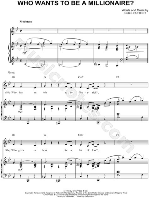 "Who Wants To Be a Millionaire?" from 'High Society' Sheet Music in Bb Major - Download & Print ...