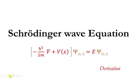 Schrodinger wave Equation Proof Basic derivation step by step (Time Independent) - YouTube