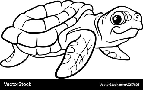 Sea turtle coloring book Royalty Free Vector Image