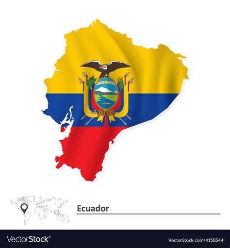 Map ecuador with flag Royalty Free Vector Image