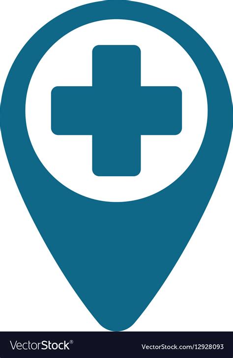 Pointer map hospital cross location Royalty Free Vector