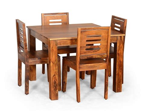 DriftingWood Sheesham Wood Dining Table Set with 4 Chairs for Living R ...