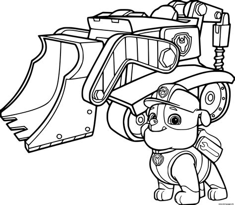 Rubble And His Bulldozer Coloring page Printable