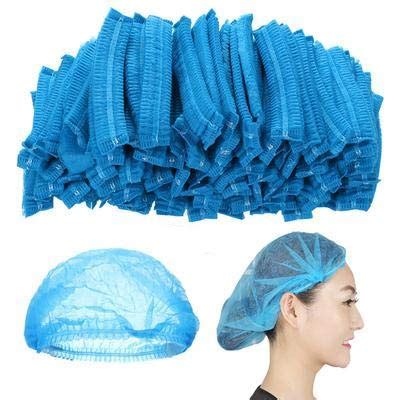 Buy 100 X Disposable Hair Nets Blue Hair Net Non Woven Surgical Caps ...