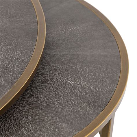 Shagreen Nesting Coffee Table, Brass – High Fashion Home