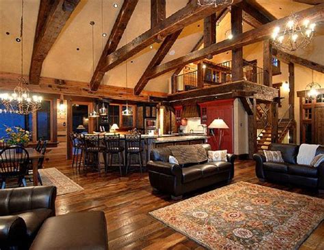 rustic open floor plan, love the size and location of the loft. | Home Ideas | Pinterest