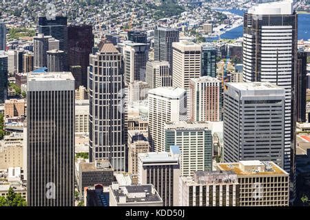 Aerial view of Seattle business district and the Capitol Hill Stock Photo: 163173149 - Alamy