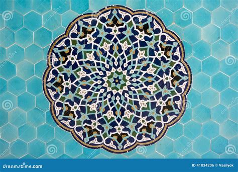 Islamic Mosaic Pattern With Blue Tiles Stock Photo - Image of religious ...