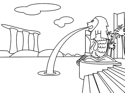 Singapore Merlion Coloring Page - Free Printable Coloring Pages for Kids