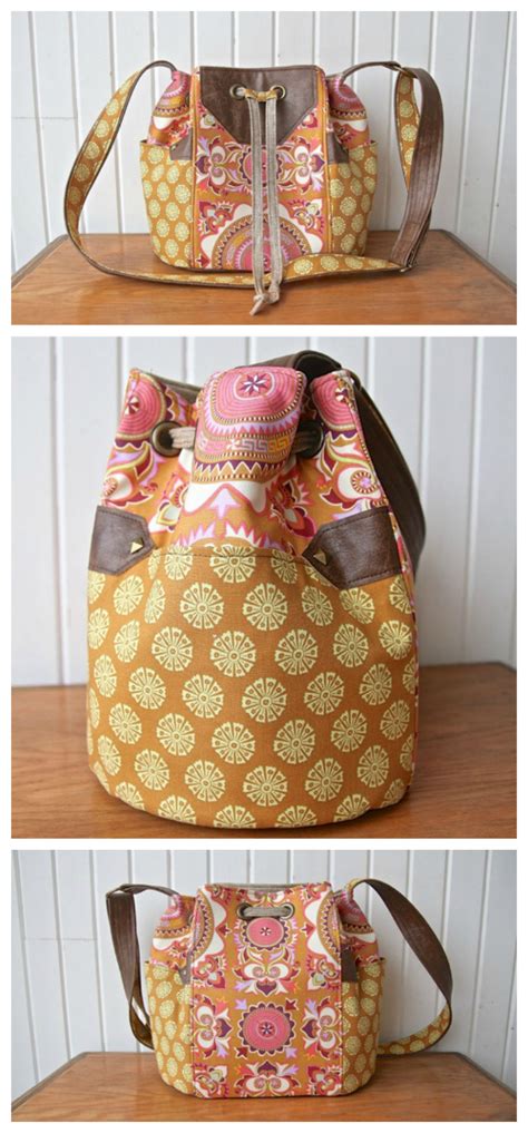 The Dahlia Drawstring Bucket bag - Sewing Pattern - Sew Modern Bags