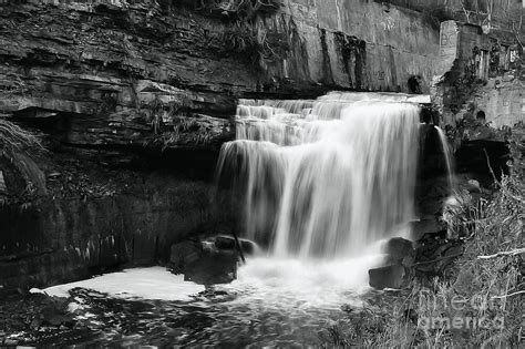 Black And White Waterfall Photograph by Janice Byer