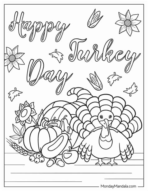 Coloring Pages For Kids Printable Thanksgiving