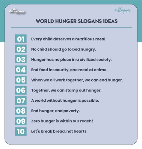 105+ Best World Hunger Slogans Samples & Ideas - Tiplance