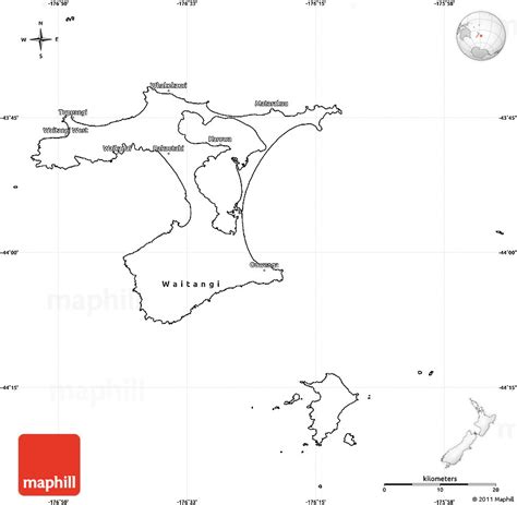 Blank Simple Map of Chatham Islands