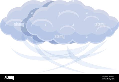 Icono de nube y viento. Dibujos animados de nube y vector de viento ...