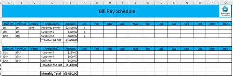 Monthly Payment Schedule in Excel - Download this Monthly Bill Payment ...