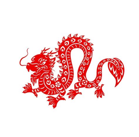 Premium Vector | Chinese lunar new year red dragon, vector astrological ...