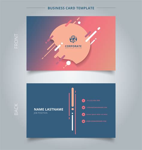 Creative business card and name card template geometric splash, lines and round in a flat ...