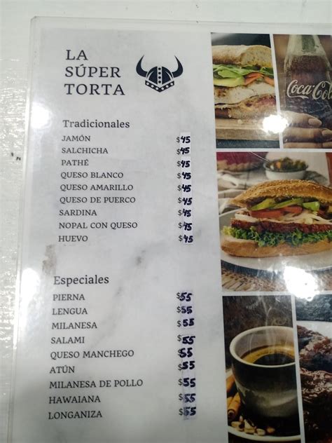 Menu at Super Torta restaurant, Mexico City, Camelia 7