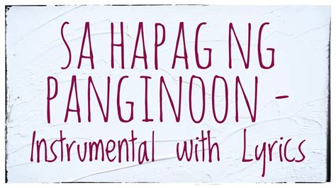 Sa Hapag ng Panginoon - Instrumental with Lyrics - YouTube