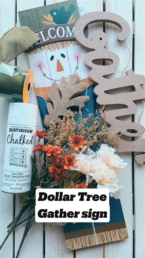 Dollar Tree Gather Sign | Fall crafts, Dollar tree crafts, Fall decor dollar tree