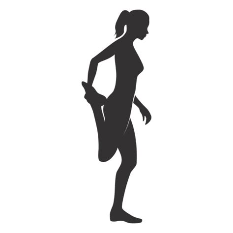 Fitness woman silhouette stretching legs - Transparent PNG & SVG vector file