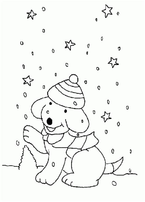 Snowy Day Coloring Page - Coloring Home