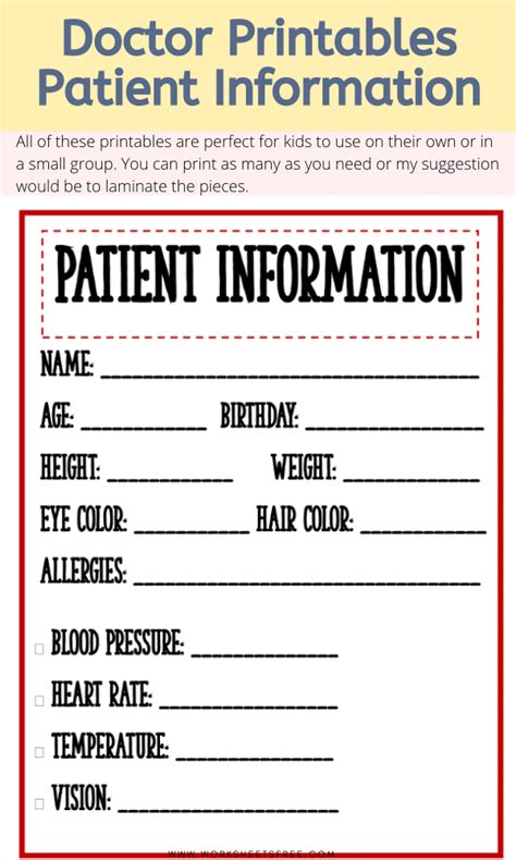 Play Printables Pretend Doctor Forms - Printable Word Searches