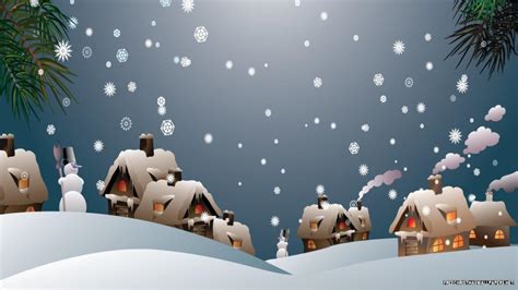 Snowy Christmas Village - Wallpaper - FreeChristmasWallpapers.net