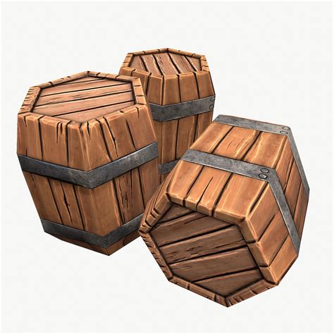 Free Obj Mode Stylized Low Poly Barrel - 3D Model | Barrel, Star wars awesome, Low poly