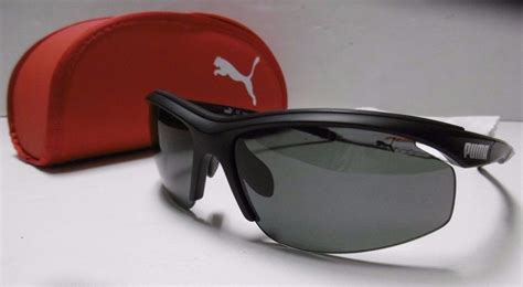 PUMA PU14706A SPORT WRAPPED SUNGLASSES POLARIZED BLK MATTE W GRAY ...