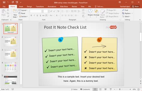 free sticky notes powerpoint template