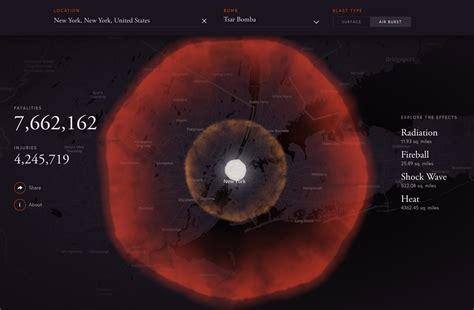 This map shows what a nuclear bomb would do if it landed right on your house