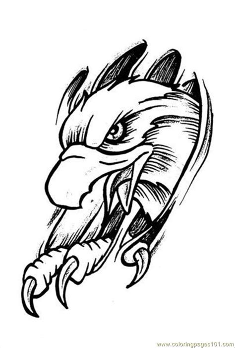 Coloring Pages Eagles Tattoo Design Prev 4 (Birds > Eagle) - free ...