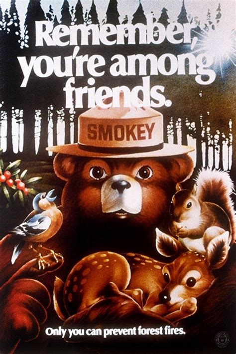 Smokey Bear - Remember You're Among Friends - Vintage Poster (6 Sizes ...