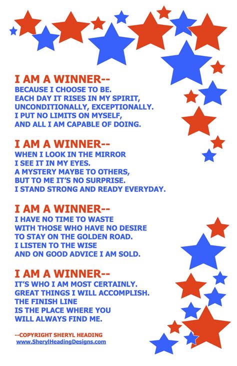 I Am A Winner Poster – Sheryl Heading Designs