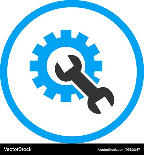 Developer tools flat rounded icon Royalty Free Vector Image