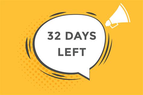 32 days left countdown template, 32 day countdown left banner label ...