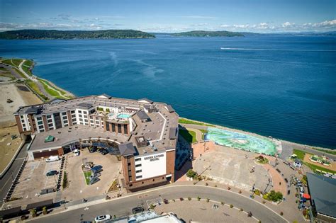 silver cloud hotel and point ruston waterfront viewed from the air ...