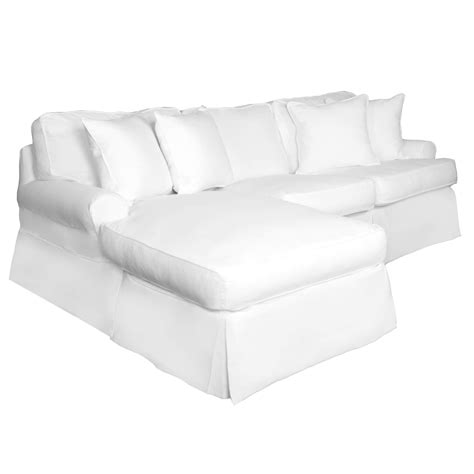 Horizon Slipcovered Sleeper Sofa w/Chaise - Color 423080 - Sunset Trading