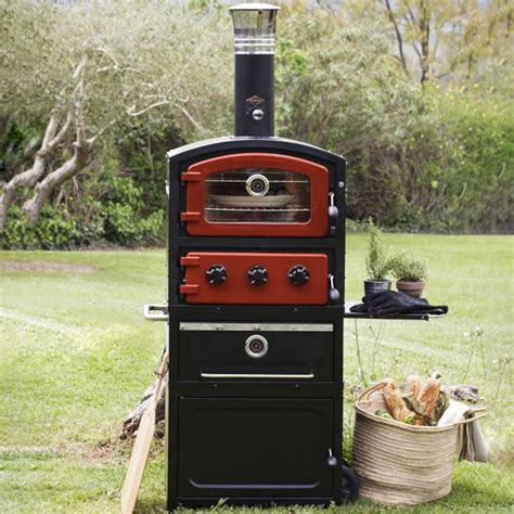 Fornetto Alto 19-Inch Wood-Fired Outdoor Pizza Oven And Smoker On Cart - Brick Red - 82-1002 ...